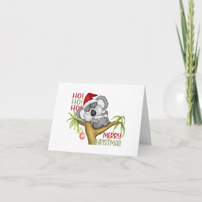 Ho Ho Ho Frory Christmas Koala Karte (Vorderseite)
