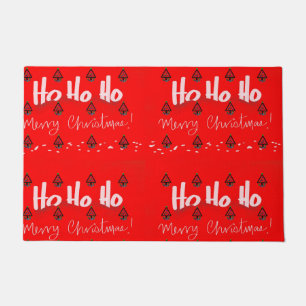 Ho Ho Ho Frory Christmas Red Santa Cruz Hat Fußmatte