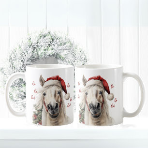 Ho Ho Ho! Funny Horse Santa Tasse