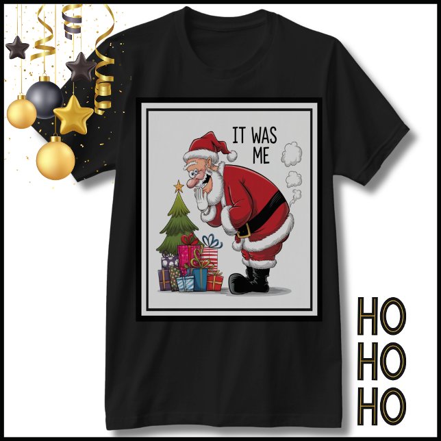 Ho Ho Ho Funny Weihnachten T-Shirt (Funny Santa Christmas T-Shirt. I saw Santa Farting! A great gag gift for Dad on Christmas Day! )