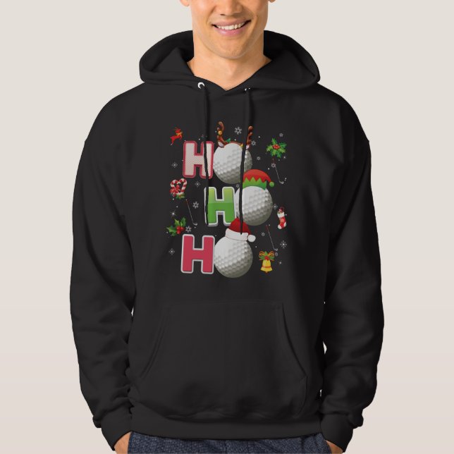 Ho Ho Ho Golf Ball Weihnachten Rentier Rentier Me Hoodie (Vorderseite)