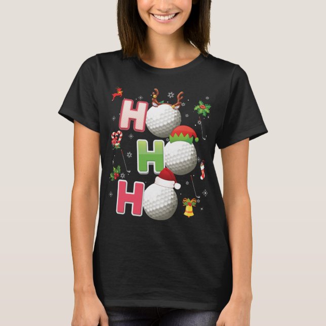 Ho Ho Ho Golf Ball Weihnachten Rentier Rentier Me T-Shirt (Vorderseite)