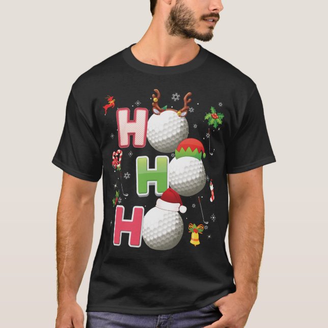 Ho Ho Ho Golf Ball Weihnachten Rentier Rentier Me T-Shirt (Vorderseite)