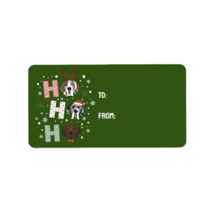 Ho Ho Ho Great Dane Frohe Weihnachten Adressaufkleber