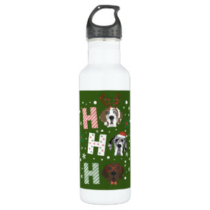 Ho Ho Ho Great Dane Frohe Weihnachten Edelstahlflasche