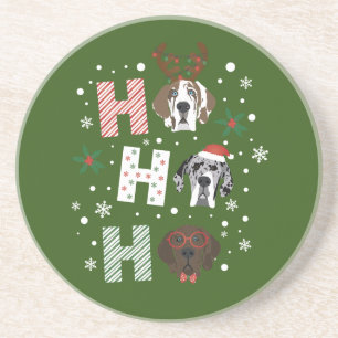 Ho Ho Ho Great Dane Frohe Weihnachten Getränkeuntersetzer