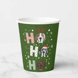 Ho Ho Ho Great Dane Frohe Weihnachten Pappbecher