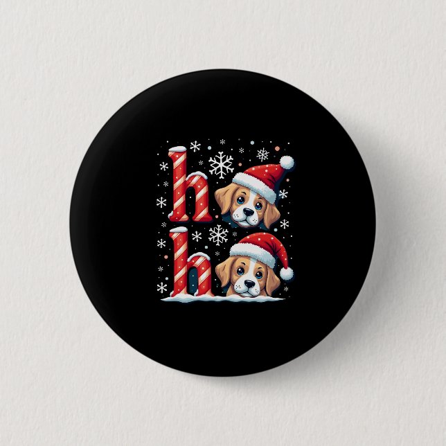 Ho Ho Ho Great Pyrenees Dog Lover Christmas Santa  Button (Vorderseite)