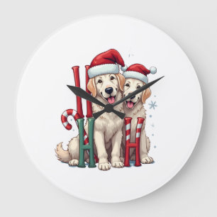 Ho Ho Ho Great Pyrenees Hunde Liebhaber Weihnachte Große Wanduhr