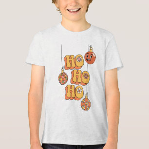 Ho Ho Ho - Groovy Christmas Cheer Tri-Blend Shirt