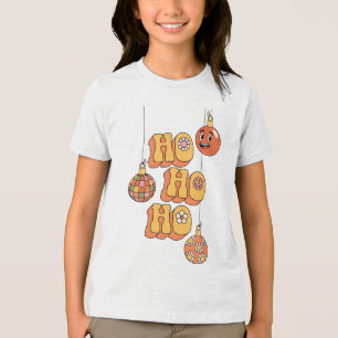 Ho Ho Ho - Groovy Christmas Cheer Tri-Blend Shirt