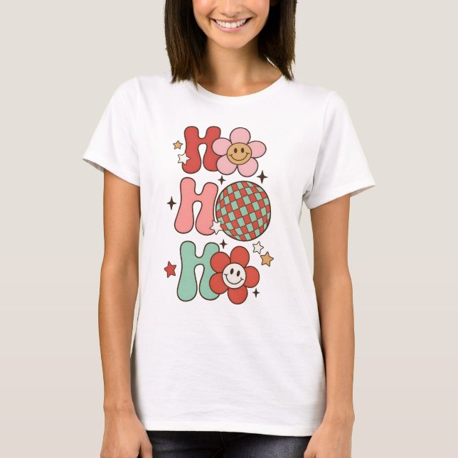 Ho Ho Ho Groovy Retro T-Shirt (Vorderseite)