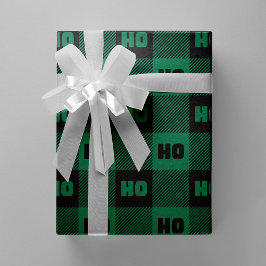 Ho Ho Ho Grün Schwarz Chic Weihnachten Buffalo Kar Geschenkpapier