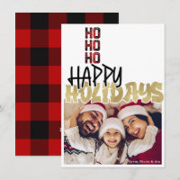HO HO HO Grunge Weihnachts Gold Weihnachts Fotokar