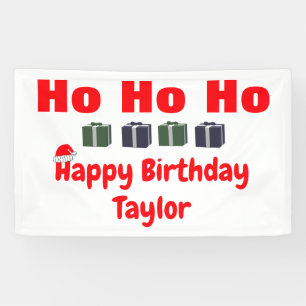 HO HO HO Happy Birthday Banner