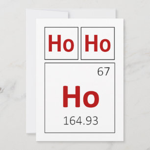 Ho Ho Ho Happy Holidays Periodic Table Red Science Feiertagskarte