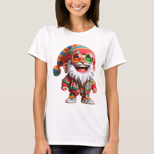 Ho-Ho-Ho Hippie Santa Holiday T - Shirt (Vorderseite)
