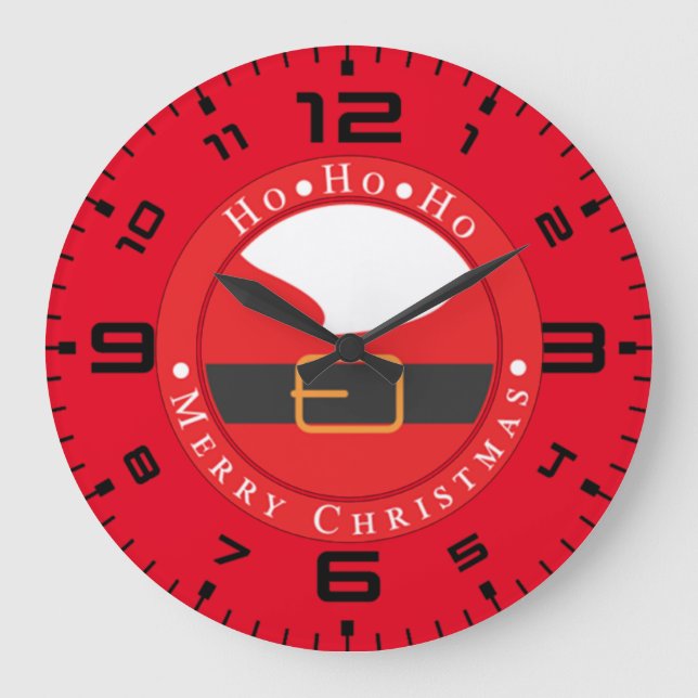 Ho Ho Ho Ho fröhliche Christi Große Wanduhr (Vorderseite)