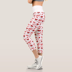 Ho Ho Ho Ho Santa Claus Weihnachtsmuster Capri Leggings