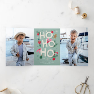 Ho Ho Ho Holiday Cheer Dreifach Gefaltete Urlaubskarte