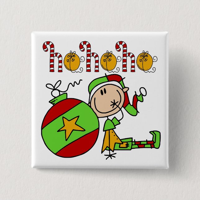 Ho Ho Ho Holiday Elf Button (Vorderseite)
