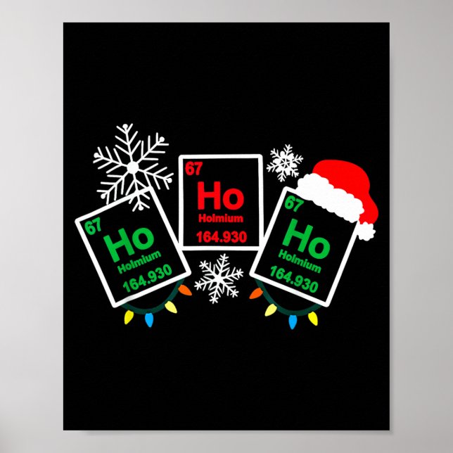 Ho Ho Ho Holmium Chemistry Element 67 Periodic Tab Poster (Vorne)