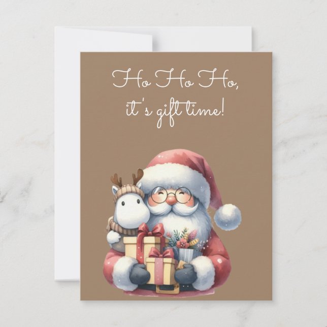 🎅 🎁 Ho Ho Ho, It's Gift Time! 🎁 Einladung (Vorderseite)