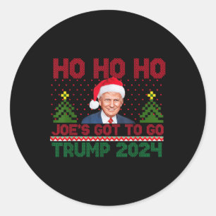 Ho Ho Ho Joes Got, Trump 2024 Weihnachten zu gehen Runder Aufkleber