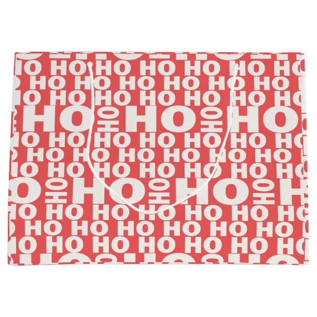 Ho Ho Ho Jokes Pattern Santa Sprichwort Ho Ho Chri Große Geschenktüte (Vorderseite)