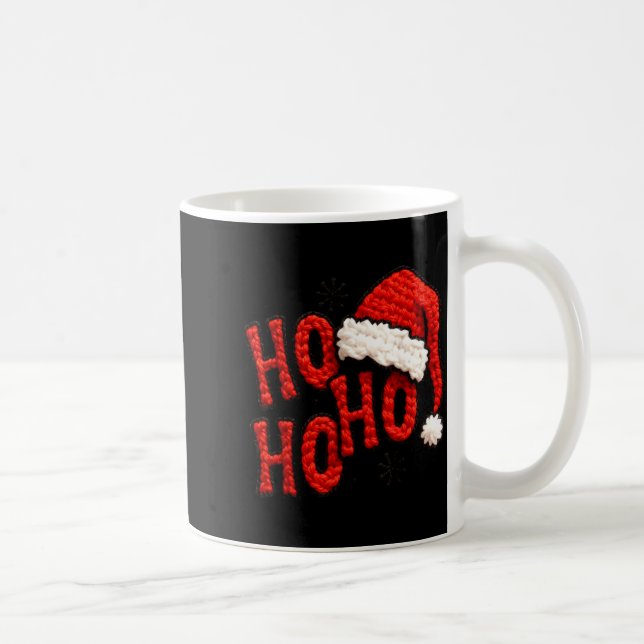 Ho Ho Ho Knitted Yarn Merry Christmas Santa Cozy H Kaffeetasse (Rechts)