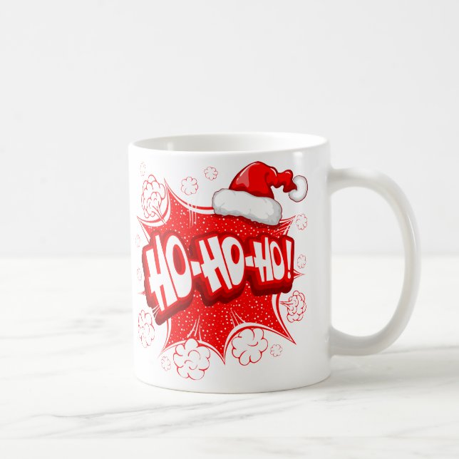 Ho Ho Ho lustig attraktive Santa lachen rot weiß Kaffeetasse (Rechts)