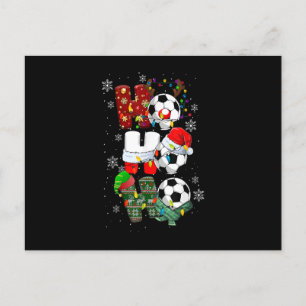 Ho Ho Ho Lustiger Fußball Rentier Weihnachtsmann H Feiertagspostkarte