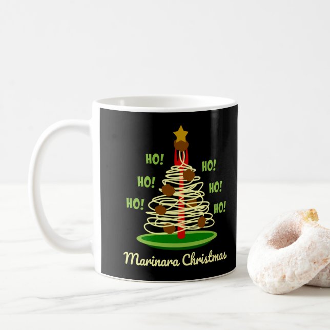 Ho! Ho! Ho! Marinara Christmas Pasta Tree Kaffeetasse (Mit Donut)