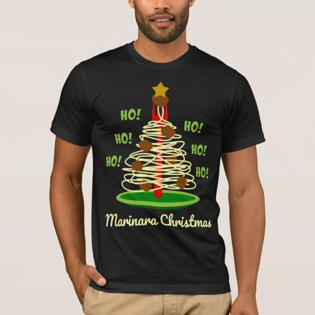 Ho! Ho! Ho! Marinara Christmas Pasta Tree T-Shirt (Vorderseite)