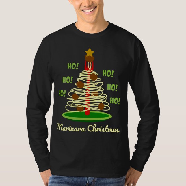 Ho! Ho! Ho! Marinara Christmas Pasta Tree T-Shirt (Vorderseite)