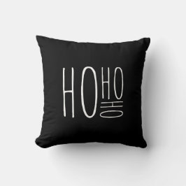 HO HO HO Merry Christmas Black Chic Farmouse Style Kissen