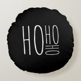 HO HO HO Merry Christmas Black Chic Farmouse Style Rundes Kissen