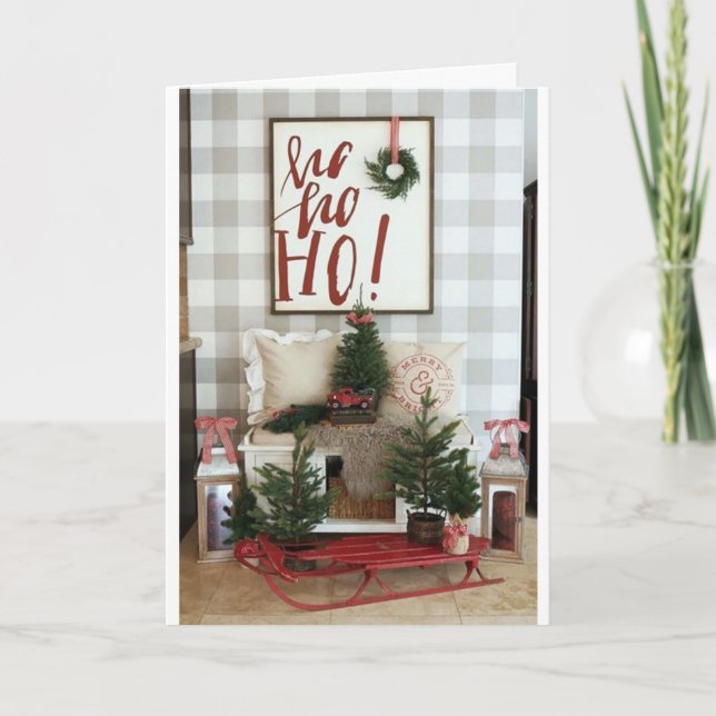 **HO HO HO MERRY CHRISTMAS** KARTE (Vorderseite)