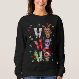 HO HO HO Mexikanische Schädel Weihnachtsmannmütze  Sweatshirt