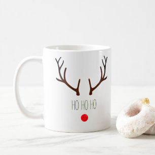 "Ho ho ho" Minimal Rudolph the Red Nosed Rentier Kaffeetasse