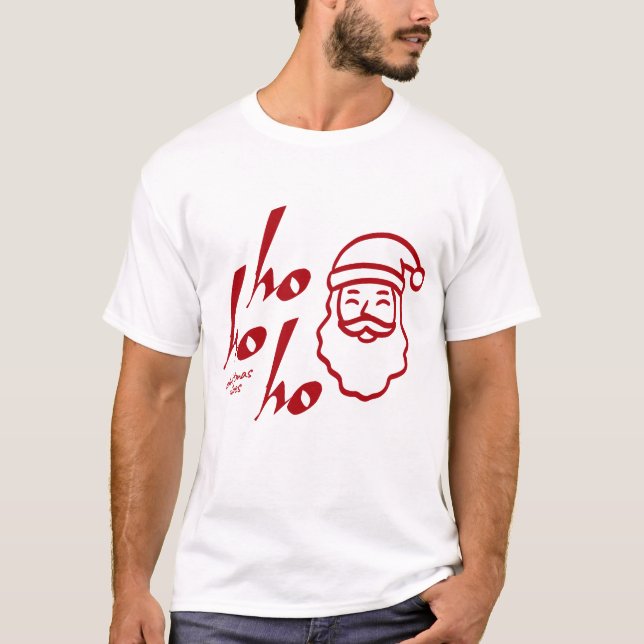 Ho Ho Ho Modern Minimalist T-Shirt (Vorderseite)