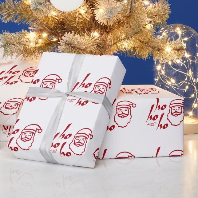 Ho Ho Ho Modern Minimalistisch Geschenkpapier (Feiertage)