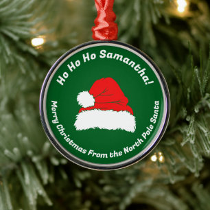 Ho ho ho Moderner Weihnachtsmann Frohe Weihnachten Ornament Aus Metall