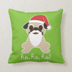Ho, ho, ho! Mops-Weihnachtsmann-Weihnachtskissen Kissen