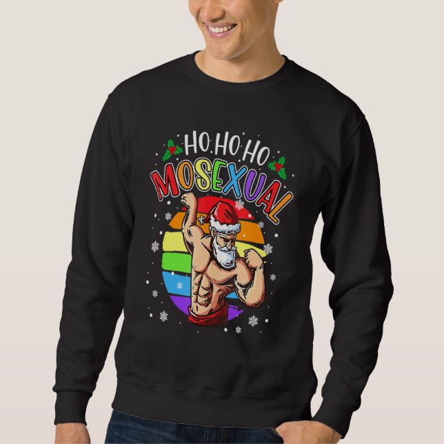 Ho Ho Ho Mosexual Gay Santa Costume Rainbow Lgbt P Sweatshirt (Vorderseite)