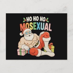 Ho Ho Ho Mosexuell Gay Santa LGBT Pride Weihnachte Feiertagspostkarte