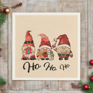 Ho Ho Ho! Niedliche nordische Gnomes Weihnachten Serviette