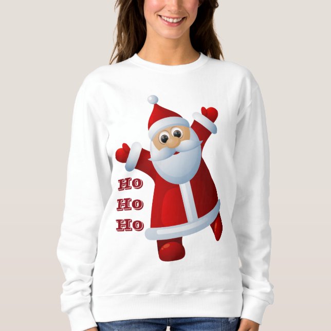 HO! HO! HO! Niedlicher Weihnachtsmann frohe Weihna Sweatshirt (Vorderseite)
