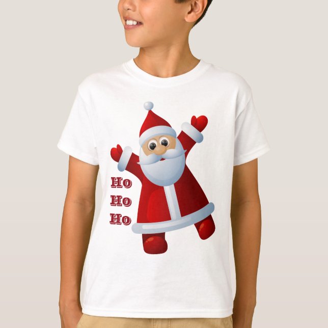 HO! HO! HO! Niedlicher Weihnachtsmann frohe Weihna T-Shirt (Vorderseite)