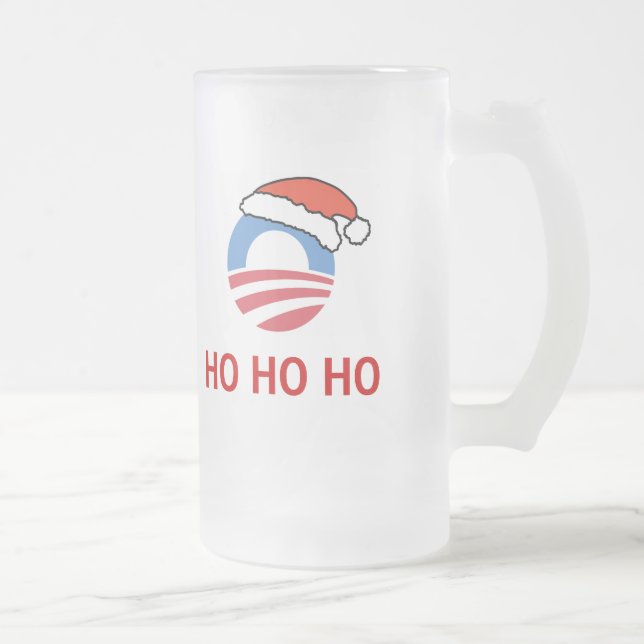 Ho Ho Ho Obama Stein Mattglas Bierglas (Rechts)